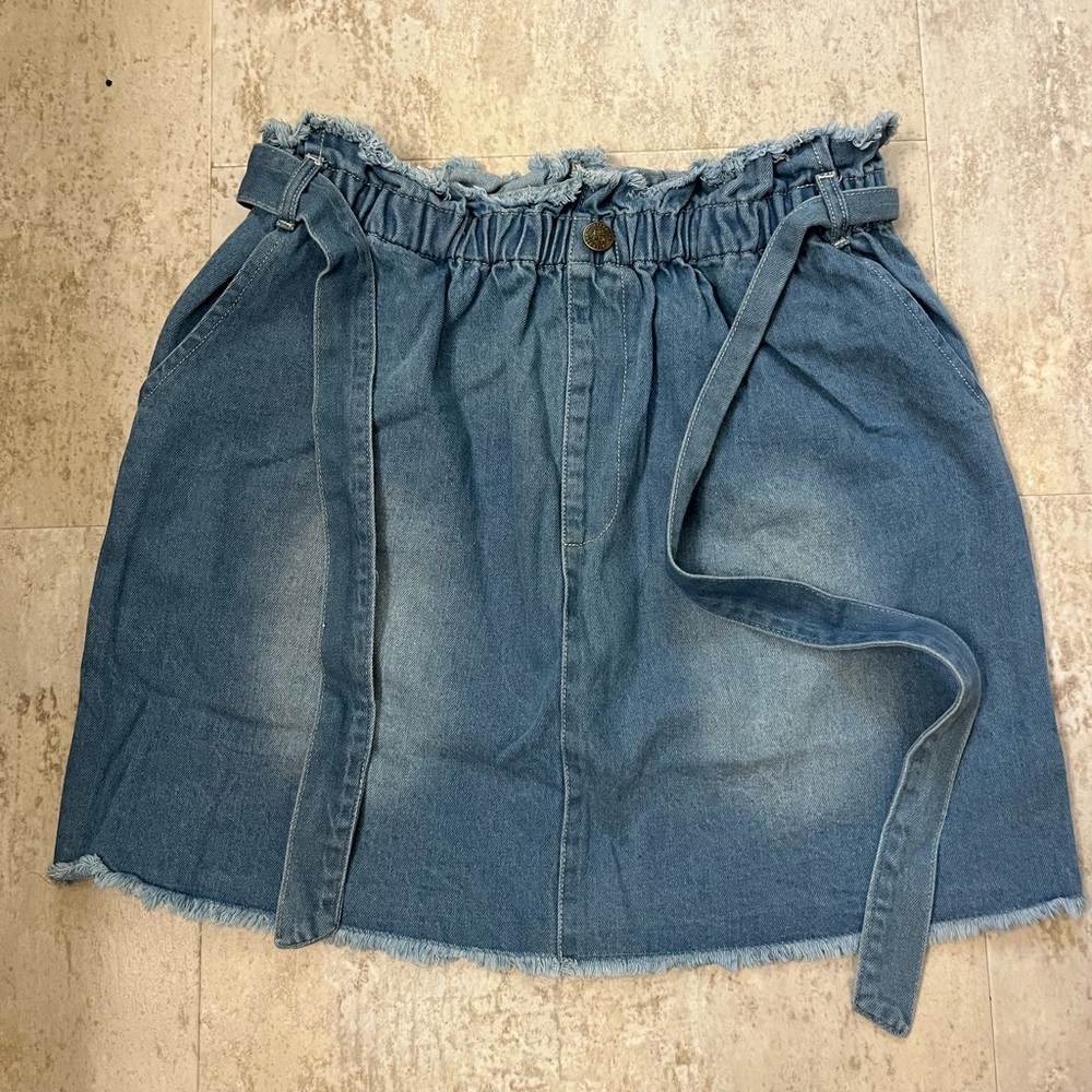 Alredine by Bailey’s Blossoms Paper Bag Waist Denim Skirt - Size Medium